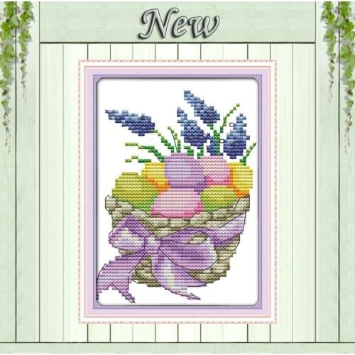 Easter eggs Christmas decor painting pattern printed on canvas DMC 14CT 11CT Cross Stitch chinese Needlework kits Embroidery Set