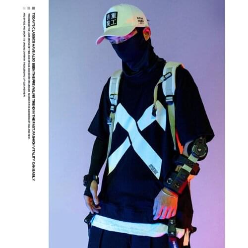 April MOMO 2020Harajuku T-Shirts Men/Women Summer Hip Hop Gothic Print Tshirt Fake Two Pieces Streetwear T Shirts Short Sleeve