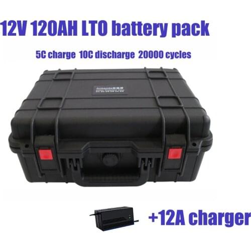 GTK Waterproof 12V 120ah LTO Lithium Titanate Battery Pack For Mobility Scooter Forklift UPS RV EV Golf Buggy + 12A Charger