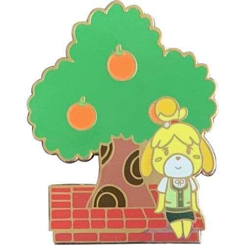 Isabelle Brooch lovely doggie girl Enamel Pin Cartoon and games Jewelry