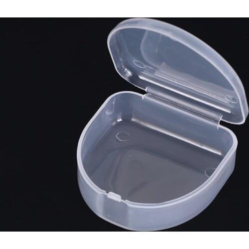 1PCS Clear Orthodontic Retainer Box Compact Dental Case for Mouthguards Biteguards Dentures Sport Guard Organizer