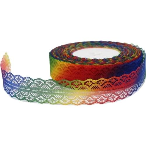 N7MF Lace Woven Bandwidth Gradient Color Lace Trim & Embellishments DIY Handmade Wedding Decoration Clothing Lace Ribbon