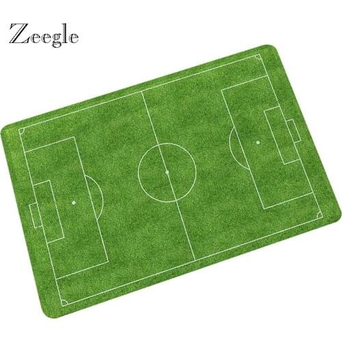 Outdoor Entrance Door Mat Anti-Slip Hallway Floor Mat Football Pattern Carpet for Kitchen Area Rug Kids Bedroom Bedside Rugs