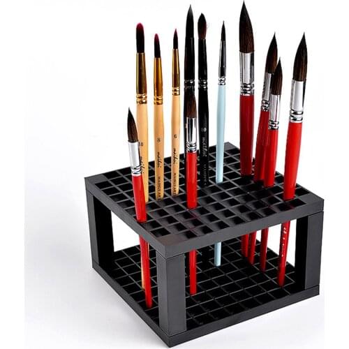 96 Holes Desk Storage Organizer Paint Brush Pen Holder Stand Brushes Pencil Storage Rack Organizer