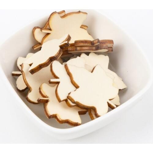 Natural Wooden Maple Leaf Pattern Scrapbooking Art Collection Craft For Handmade Sewing Home Decoration 33x29mm 20pcs