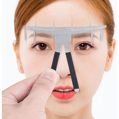 New Second Generation Stainless Steel Three-point Balance Positioning Tattoo Eyebrow Ratio Ruler Measurement Tool for Eyebrow