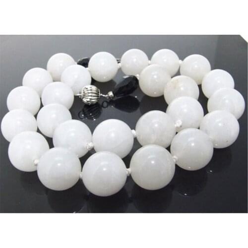 New fashion elegant white stone 10mm round beads knotted chain choker necklace women party romantic gifts jewelry 18inch MY5181