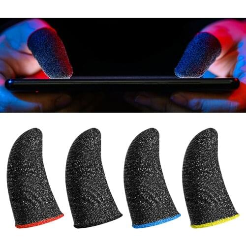 1 Pair Gaming Finger Sleeve Game Controller Anti-slip Sweatproof Gloves Breathable Fingertips For Mobile Games Touch Screen