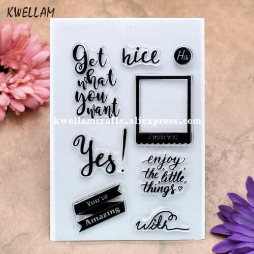 Get what you want you're amazing Scrapbook DIY photo cards rubber stamp clear stamp transparent stamp 10x15cm KW7121402