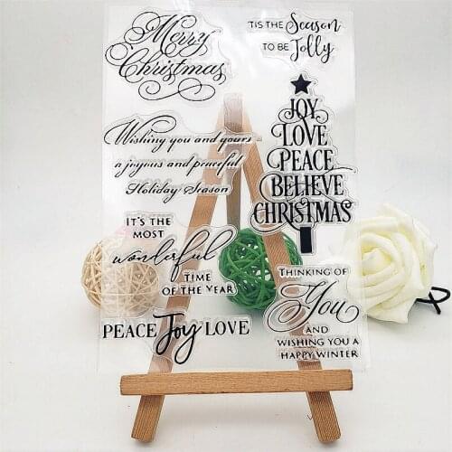 11x16cm Tree Poetry Clear Stamps Transparent Seal Silicone Seal TPR Christmas Wedding Roller Stamps DIY Scrapbook Album Card