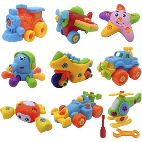 Early Learning Education DIY Screw Nut Group Installed Plastic 3d Puzzle Disassembly Motorcycle Kids Toys for Children Jigsaw