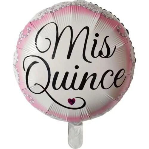 10Pcs/Lot 18 Inch Pink Mis Quince Round Foil Balloons Spanish My Fifteen 15th Birthday Party Decorations 15 Years Old Ballons