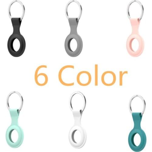 For Apple Airtags Locator Silicone Protective Sleeve Metal Ring Buckle Sports Soft Plastic Shell Anti-sweat Scratch-resistant