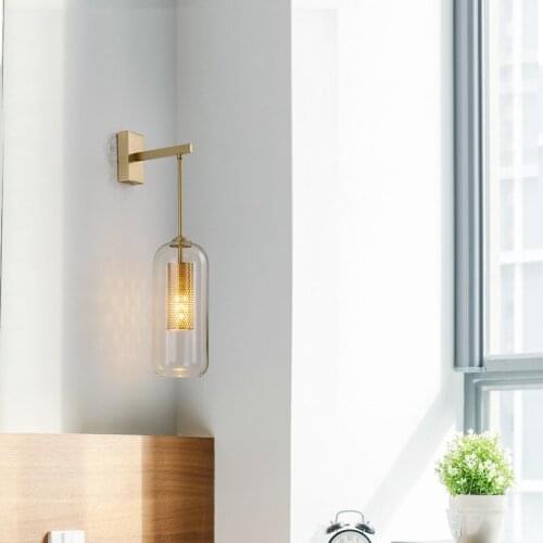 Modern led glass ball aplique luz pared wall lights wall light lampada camera home deco bedroom