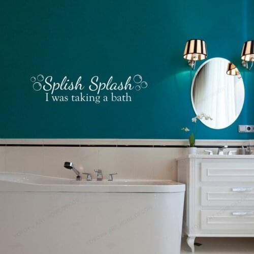 Splish Splash I was taking a bath decal quote Wall Decal Bathroom vinyl Wall sticker HJ1223