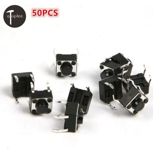 50pcs DC12V/0.1A Mini Micro Tact Switch Touch 6*6*5mm Tactile Push Button Switch Kit For MP4 Camera Phone Key Switch