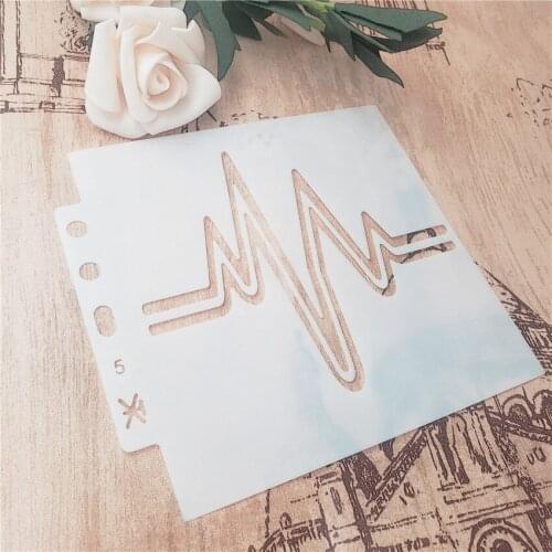 13*14cm ECG scrapbook stencils spray plastic mold shield DIY cake hollow Embellishment printing lace ruler valentine