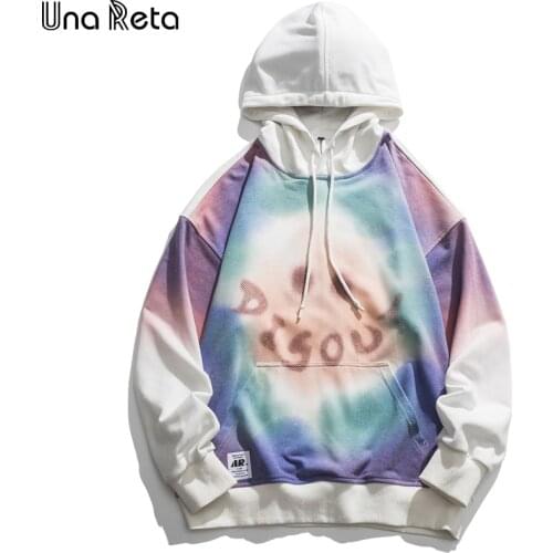 Una Reta Tie Dye Hoodie Men Fashion Streetwear Plus Size Hoodies Pullover Tracksuit Harajuku One Piece Oversized Sweatshirts