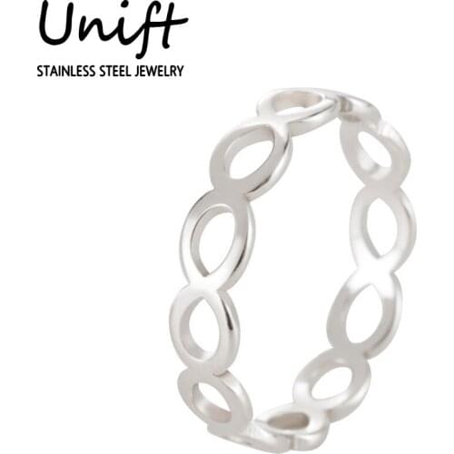 Unift Romantic Forever Love Ring for Women Men Stainless Steel Rings Infinity Elegant Jewelry Fashion Charms Party Wedding Band