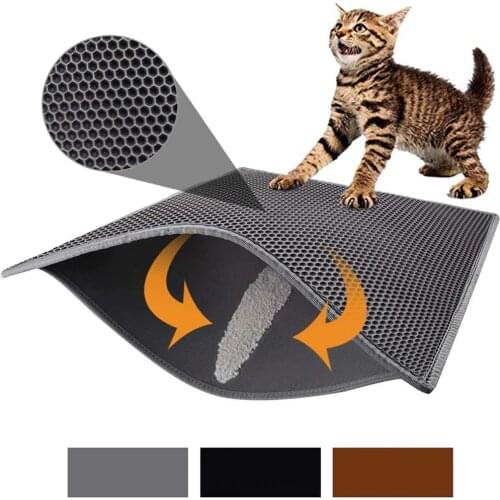 Waterproof Pet Cat Litter Mat Double Layer Litter Cat Pads Trapping Pet Litter Box Mat Pet Products Bed For Cats House Clean