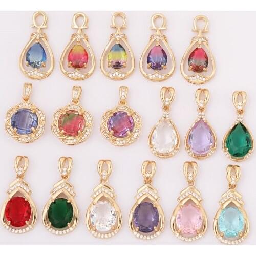 WHSOK 20Pcs Jewelry Accessories/CZ Charms/DIY Making/Crystal Pendant For Necklace/Hand Made/Jewelry Findings & Components