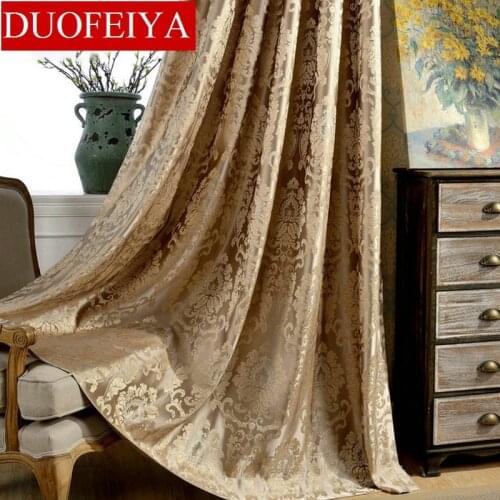 European Damask Curtains For Living Room Luxury Jacquard Blind Drapes Window Panel Fabric Curtain For Bedroom Shading 70% Custom