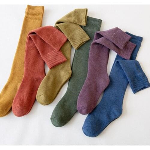 Women Cotton Knee High Socks Velvet Colorful Fashion Casual Calf Sock Female Girls Party Dancing Sexy Long Tube Thick Socks