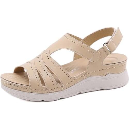 Fashion Platform Ladies Sandals Summer Shoes Female Casual Hook & Loop Chunky Sandals Woman Beach Sandalias De Las Mujeres cx70