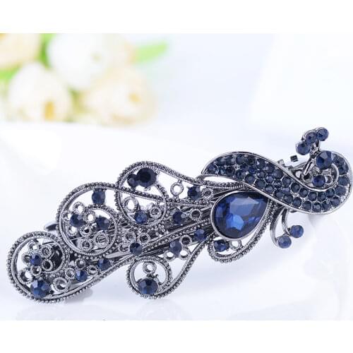 EASYA Various Styles Retro Hair Accessories Barrettes For Women Crystal Butterfly Peacock Resin Flower Hair Clip Hearwear