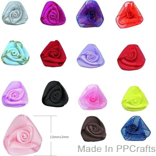 1/4" Satin/Organza Ribbon Rose Flower For Cloth Wedding Hairbow DIY Crafts Toy 200pcs Free Shipping