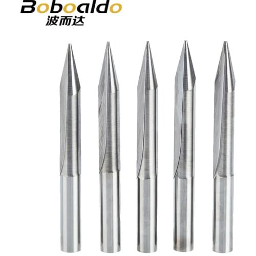 2PC/set 4mm 2 Flutes Straight Engraving Bits deep cutter For wood CNC Carving V Bits Carving machine tools 60mm end mill