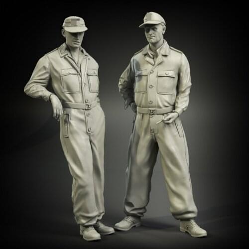 2pcs Tank Soldier Standing Resin Figure 1/35 Scale Model Kit Assembly Models Kit Resin Colorless Self-Assembled Toy No.639