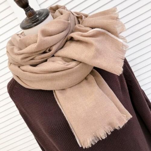 2021 Thick Autumn and Winter Scarf Pure Color Men Women Wild with Tassel Warm Cashmere Like Scarves 200*70cm