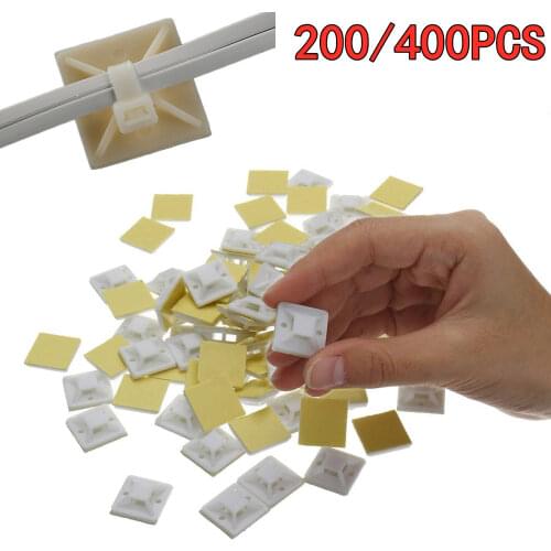 400pcs/set Wire holder Self Adhesive Mounts Cable Clamp Tie Base for Wall Holder Fixer Fastener Data Telephone Line Organize
