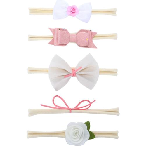 5Pcs/set Kids Girl Baby Toddler Flower Headband Hair Band Headwear maquiagem infantil newborn photography accessories retro