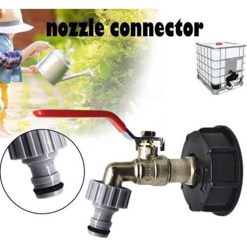 60mm Garden Tap Water Tank Adapter PP Coarse Thread with Sealing Ring Rainwater Tank Connector Brass Tap Rainwater Collector