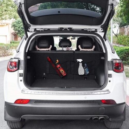 Car Storage Wall Sticker Pouch BagUniversal Trunk Organizer Rear Seat Back Cargo Mesh Net Flexible Nylon