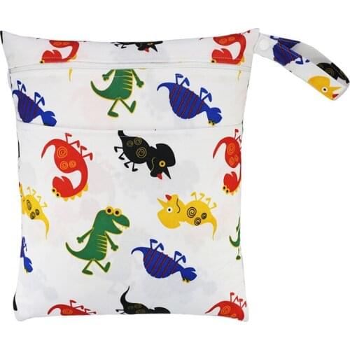 Free Shipping Baby Waterproof Wet Bags Diaper Bag Cloth Nappy Bags Swimsuit Bag Patterns Printed WetBag for Mama (30pcs/lot)