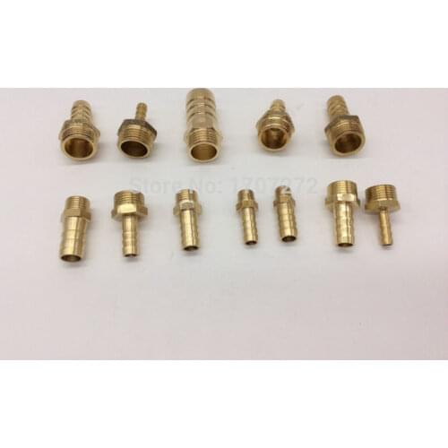 Free shipping copper fitting 12mm Hose Barb x 1/4" inch male BSP Brass Barbed Fitting Coupler Connector Adapter