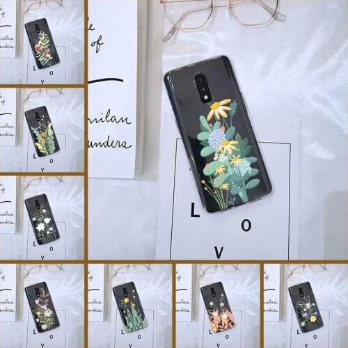 Phone Cover For OnePlus 3 3T 5 5T 6 6T 7 7 Pro Case Silicone Aesthetic Flower Art For One Plus 7 7 Pro 6 6T 5 5T 3 3T Phone Case