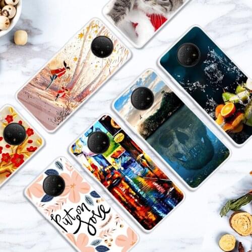 Case For Redmi Note 9 5G Phone Cover Back Fitness Silicone Bumper And Softness TPU With Happy Town Series