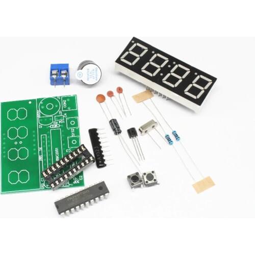 AT89C2051 Digital 4 Bits Electronic Clock Electronic Production Suite DIY Kit