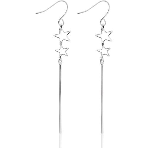 Long Earring Hollow Star Drop Earrings Gold Silver Color Dangle Tassel Eardrop Jewelry For Women Ear Accessories Pendientes