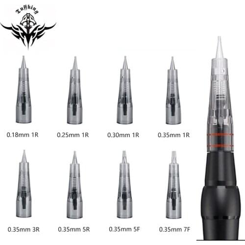 Makeup Microblading Needles Eyebrow Lip Tattoo Needle Cartridges Disposable Sterilized Tattoo Machine Needles Tips Push-in type