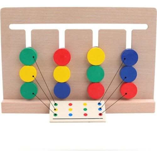Montessori Toy Colors and Fruits Double Sided Matching Game Logical Reasoning Training Kids Educational Toys Children Wooden Toy