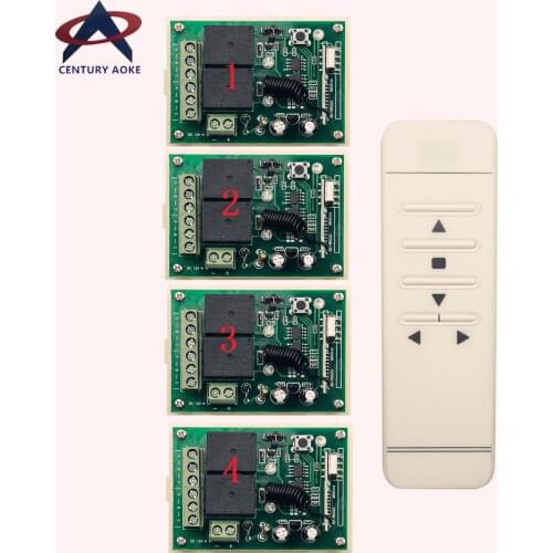CENTURY AOKE DC12V intelligent digital RF wireless remote control switch system + 4pcs receiver for projection screen/garage