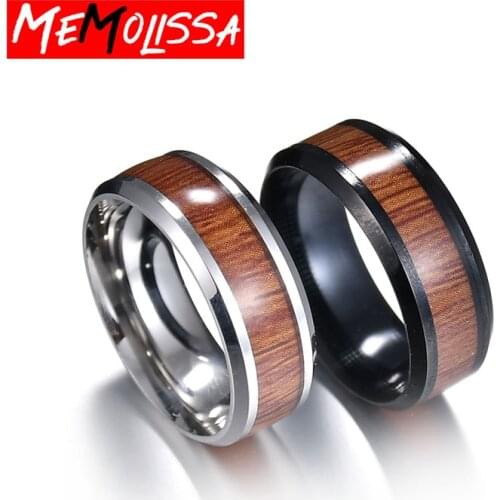 New Arrival Classic Groove Rings For Men Brown Stainless Steel Rings For Women Charming Male Jewelry Boyfriend Gift Dropshipping