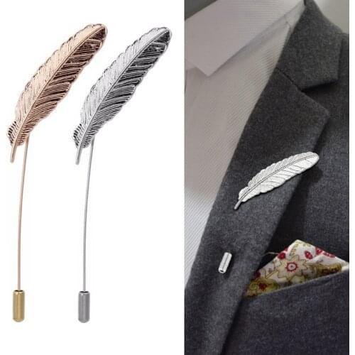 Korean version of the large leaf brooch high-grade temperament gold feather pin men and women brooch accessories