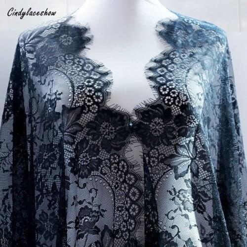 3Meters 150CM Width Black White Eyelash Lace Fabric Lingeire Lace Trim Clothing Skirt Dress Underwear Lace Materials DIY Crafts