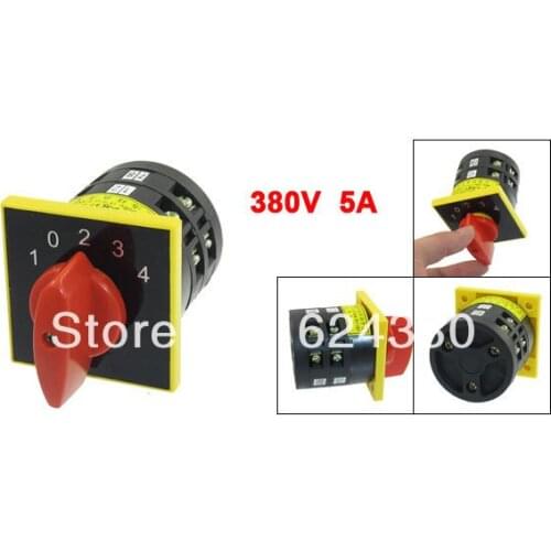 LW6-2/D252 380V 5A Panel Mount Five 5 Position Universal Rotary Cam Combination Changeover Switch 12 Screw Terminals